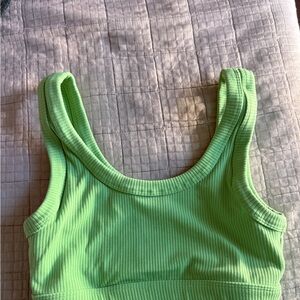 ALO Yoga Green Ribbed Bra